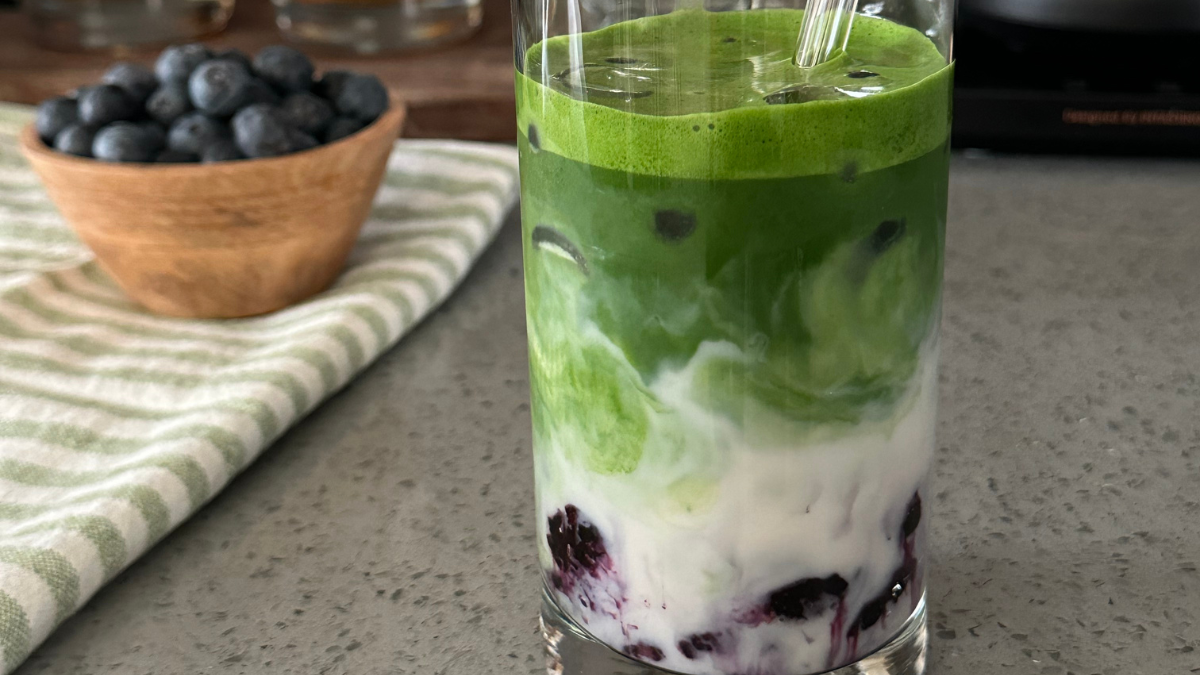 Blueberry Matcha Latte